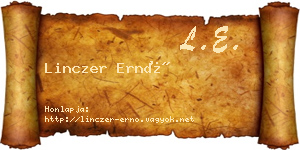 Linczer Ernő névjegykártya