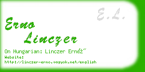 erno linczer business card